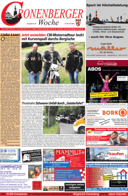 Jetzt anmelden CW-Motorradtour lockt mit Kurvenspa&szlig; durchs