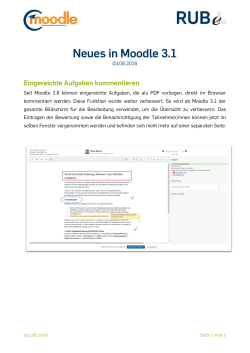 Neues in Moodle 3.1