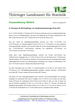 Pressemitteilung - Thüringer Landesamt für Statistik
