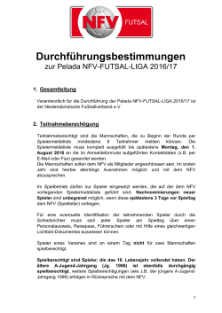 Durchf&uuml;hrungsbestimmungen - Nieders&auml;chsischer Fu&szlig;ballverband eV