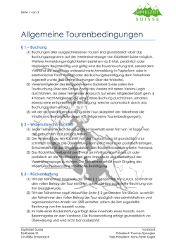Allgemeine Tourenbedingungen