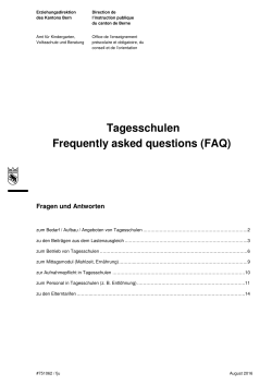 H&auml;ufige Fragen (FAQ) Tagesschulen