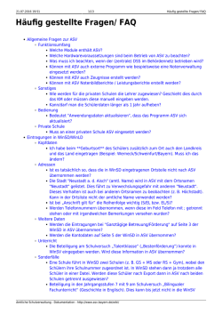 H&auml;ufig gestellte Fragen/ FAQ - ASV