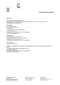 Impressum viennacontemporary Kundenservice Bei Fragen zu Ihrer