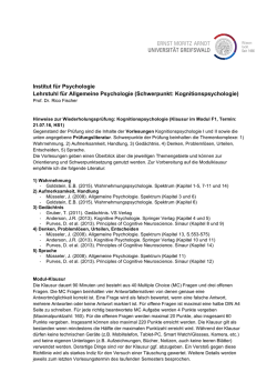 Informationen zu den Inhalten und Ablauf der