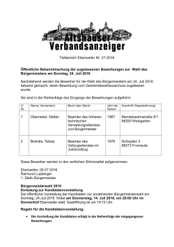 Verbandsanzeiger Teilbereich Ebenweiler Nr. 27-2016