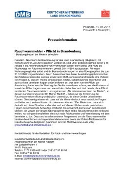 Rauchwarnmelder - Pflicht in Brandenburg