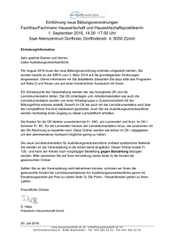 Einf&uuml;hrung neue Bildungsverordnungen HW ZH 01.09.2016