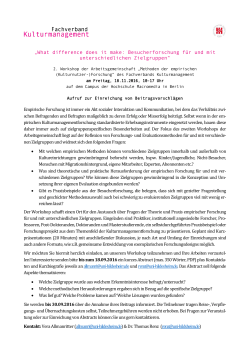 Call for Proposals - Fachverband Kulturmanagement