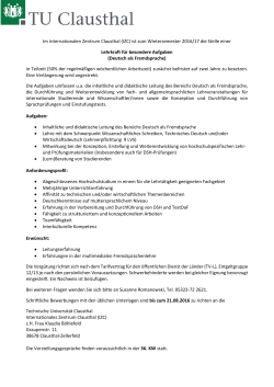 Im Internationalen Zentrum Clausthal (IZC) ist zum
