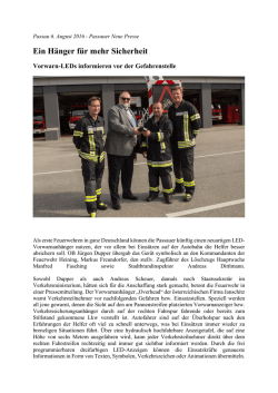 Ein H&auml;nger f&uuml;r mehr Sicherheit - Freiwillige Feuerwehren Passau
