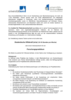 Studentische Hilfskraft (m/w)