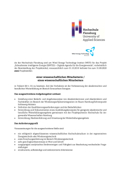einer wissenschaftlichen Mitarbeiterin / eines wissenschaftlichen