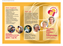 H&auml;usliche Alten-, Kranken- und Palliativpflege Mehr Zeit Mehr