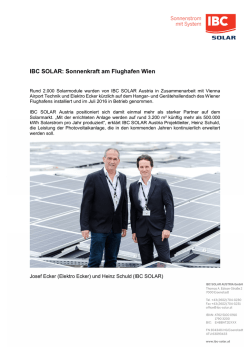 IBC SOLAR: Sonnenkraft am Flughafen Wien