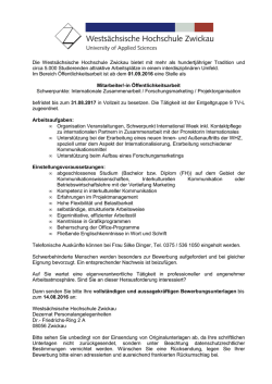 Die Wests&auml;chsische Hochschule Zwickau bietet mit mehr als