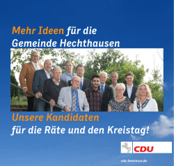 Mehr Ideen für die Gemeinde Hechthausen Unsere Kandidaten für
