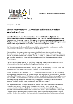 Pressemitteilung zur Entwicklung des Linux Presentation Day