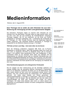 Medieninformation - Kassenärztliche Vereinigung Thüringen