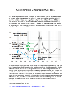 Goldminenaktien Exitstrategie in Gold Teil 5