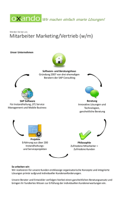 Mitarbeiter Marketing Vertrieb (m/w)