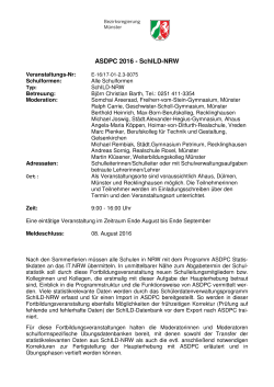 ASDPC 2016 - SchILD-NRW - Bezirksregierung Münster