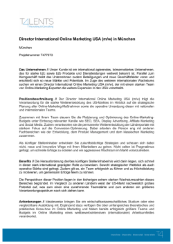 Director International Online Marketing USA