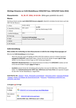 Hinweise zur Modulklausur - Deskriptive Sprachwissenschaft Mainz