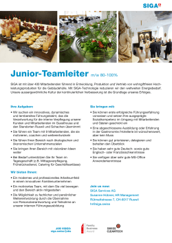 Junior-Teamleiter m/w 80-100%