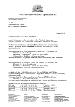Info Schreiben - F&ouml;rderkreis der Grundschule Upstalsboom eV