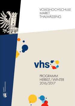volkshochschule markt thalmässing programm herbst / winter 2016