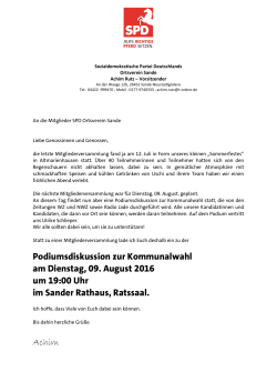 Einladungsschreiben - SPD