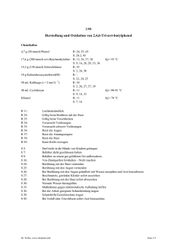 Herstellung und Oxidation von 2,4,6-Tri-tert-butylphenol
