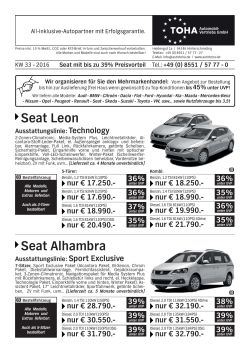 Seat Leon Seat Alhambra - TOHA Automobil