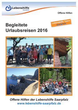 Reiseprogramm 2016 - Lebenshilfe Saarpfalz