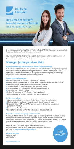 Manager (m/w) passives Netz