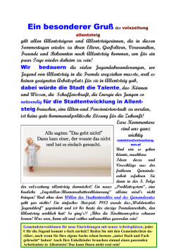 Ein besonderer Gru&szlig; der volxzeitung