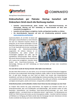 Einbruchschutz per Flatrate: Startup homefort will