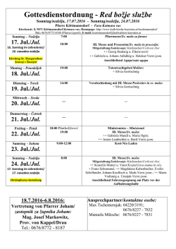 Gottesdienstordnung