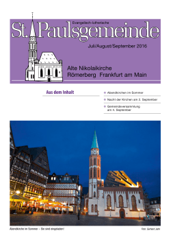 Gemeindezeitung Juli/August/September 2016