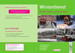 Winterdienst - Entsorgungsbetrieb der Stadt Mainz