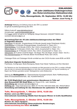 JUBIL&Auml;UMS-CLUBSIEGERSCHAU Tulln 2016