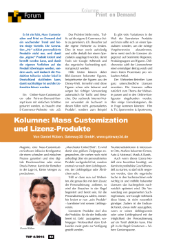 Kolumne: Mass Customization und Lizenz-Produkte