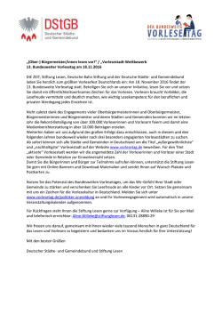 Informationen zum Wettbewerb Vorlesestadt
