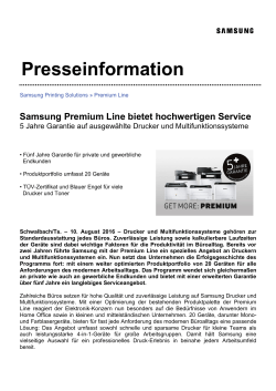 Samsung Premium Line bietet hochwertigen Service