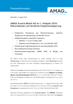 Pressemitteilung - AMAG Austria Metall AG