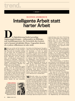 Intelligente Arbeit statt harter Arbeit