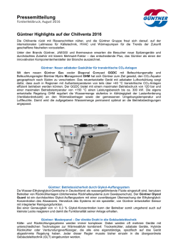 G&uuml;ntner Highlights auf der Chillventa 2016