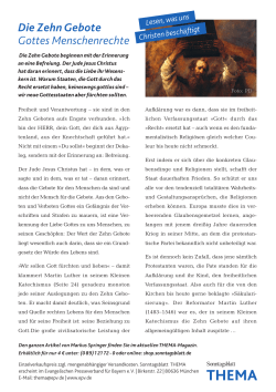 THEMA "Die 10 Gebote" - Evangelischer Presseverband für Bayern eV