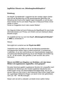 Jagdlicher Einsatz von &bdquo;M&uuml;ndungsknalld&auml;mpfern&ldquo;